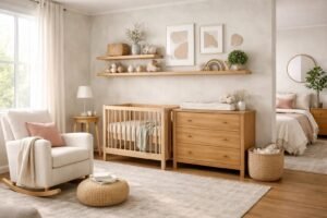 Bright nursery with calm neutrals